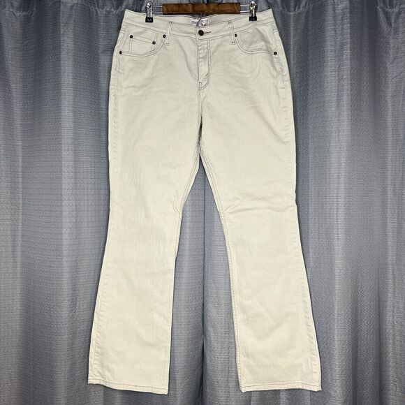 LEVI STRAUSS SIGNATURE Misses Size 16 Long Tan Boot Cut Denim Jeans Stretch - Picture 1 of 11